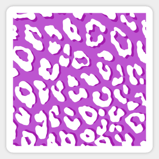 White Leopard Print Lavender Sticker